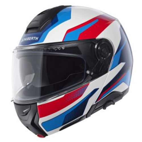 Casque de Moto Modulaire CONCEPT Graphic Schuberth Bleu/Blanc/Rouge, vue 3/4