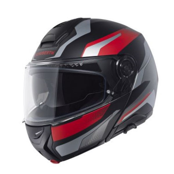Casque de Moto Modulaire CONCEPT Graphic Schuberth Gris/Rouge, vue 3/4