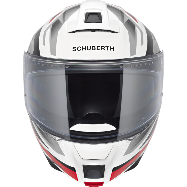Casque de Moto Modulaire C5 Graphic Zenith Schuberth Rouge/Gris, de face