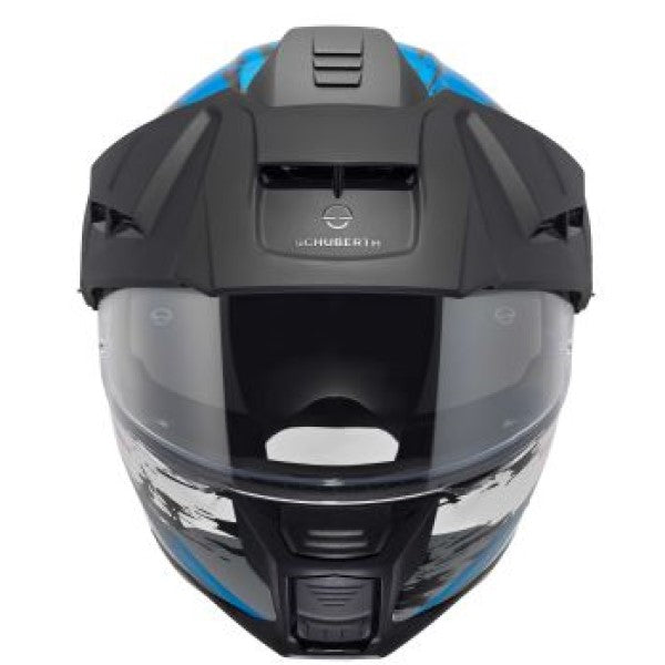 Casque de Moto Modulaire E2 Graphic Trail Schuberth Bleu, de face