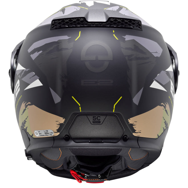 Casque de Moto Modulaire E2 Graphic Trail Schuberth Jaune, arrière