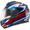 Casque de Moto Modulaire C5 Graphic Zenith Schuberth Bleu/Blanc/Rouge, vue 3/4
