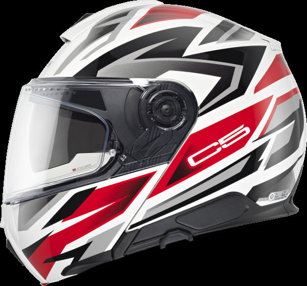 Casque de Moto Modulaire C5 Graphic Zenith Schuberth Rouge/Gris, vue 3/4