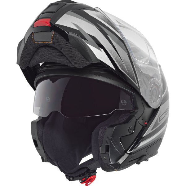 Casque de Moto Modulaire C5 Graphic Zenith Schuberth Noir, ouvert