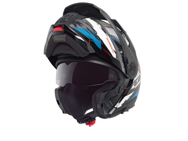 Casque de Moto Modulaire E2 Graphic Trail Schuberth Bleu, ouvert