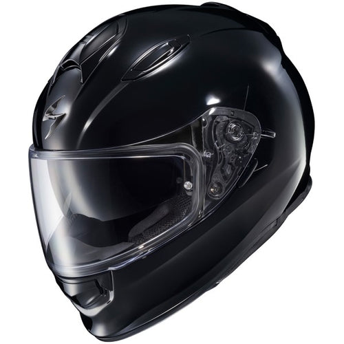 Casque Intégral de Moto Ryzer Solid Noir incliné de face