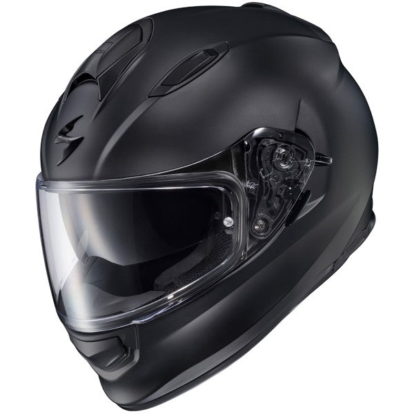 Casque Intégral de Moto Ryzer Solid Noir Mat incliné de face