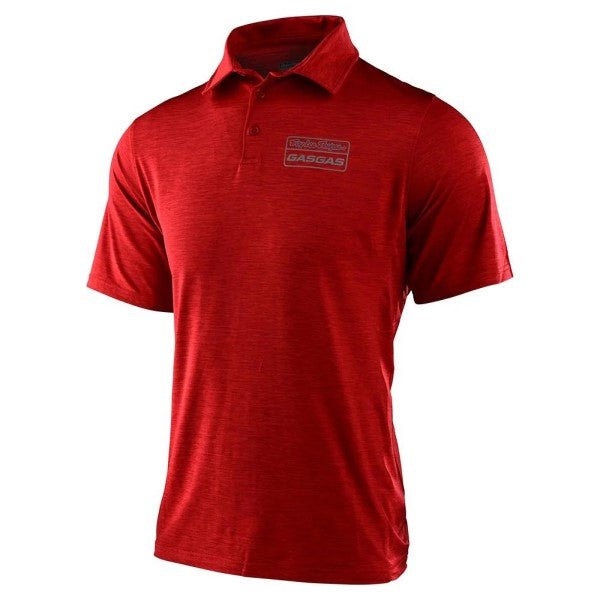 Chemise Polo TLD GasGas Team Rouge, de face