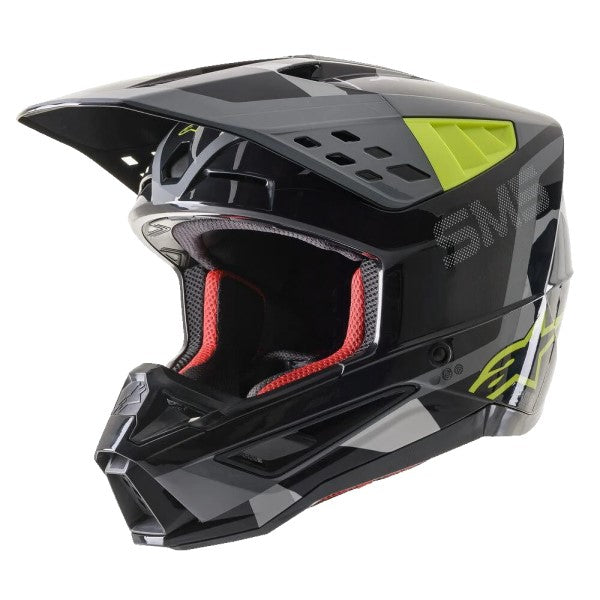 Casque de Motocross SM5 Rover Alpinestars noir, côté gauche