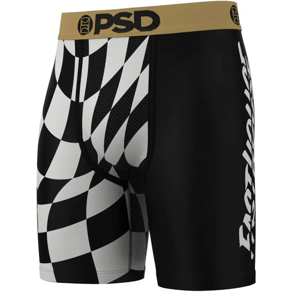 Boxer PSD Speed Check Noir/Blanc/Jaune incliné de face