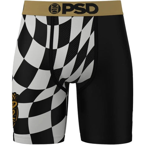 Boxer PSD Speed Check Noir/Blanc/Jaune de face