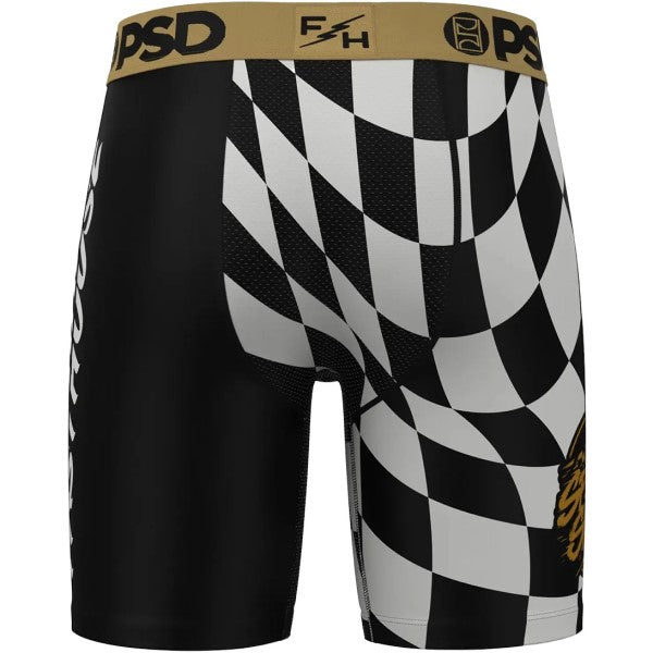 Boxer PSD Speed Check Noir/Blanc/Jaune de dos