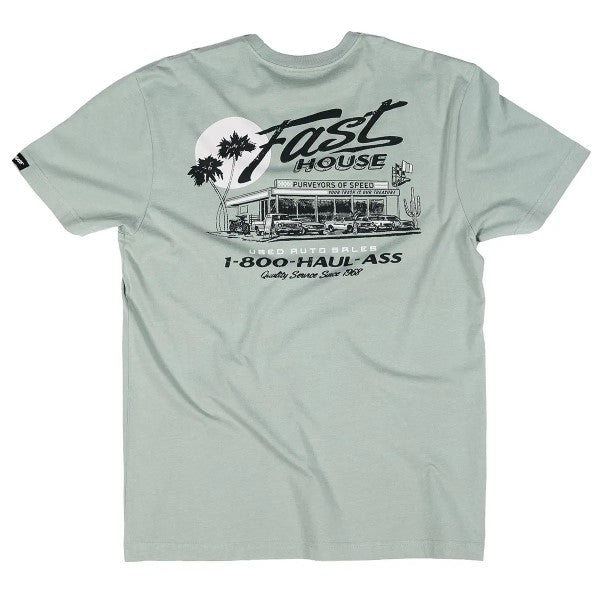 T-Shirt Sunset/Fasthouse/gris vert, de dos