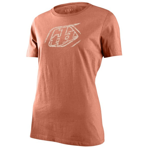 T-Shirt Cropped Badge Femme Troy Lee Designs Orange