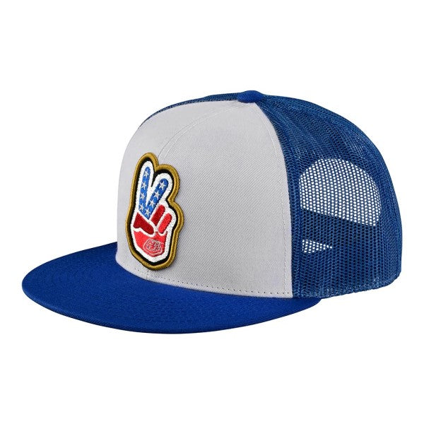 Casquettes Trucker Snapback Peace Out | Bleu, le côté face