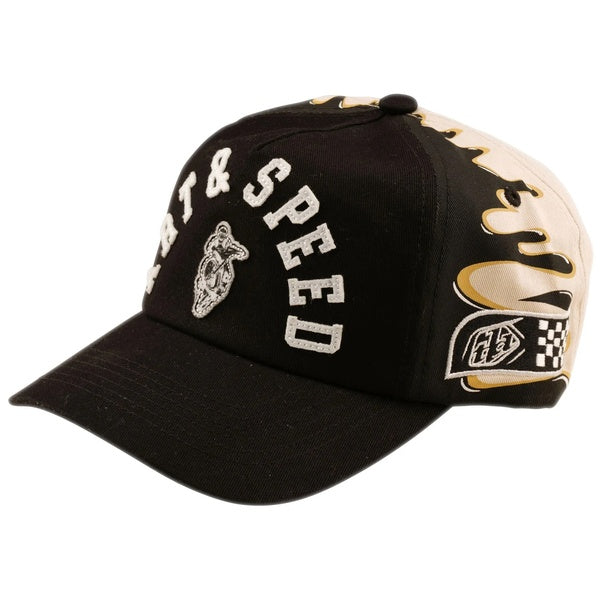 Casquette Snapback Curved Finish Line Noir/Beige de face