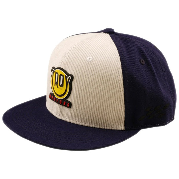 Casquette à Visière Plate Happy Dayz Bleu/Blanc de face