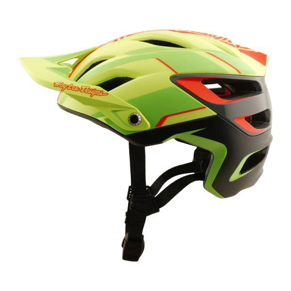 Casque Ouvert de Vélo A3 Lines/troylee/jaune noir de gauche