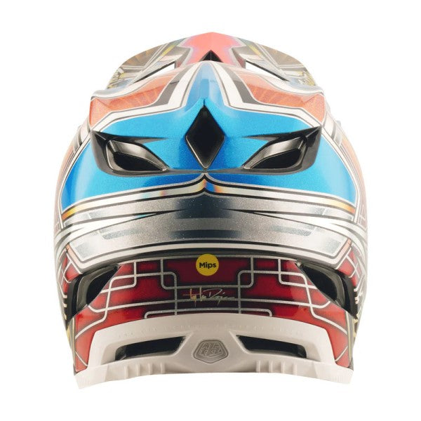 Casque Intégral de Vélo D4 Carbon Lowrider/troylee/bleu multicolor en arrière