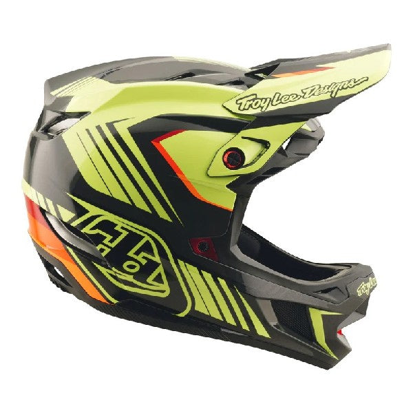 Casque de Motocross D4 Polyacrylite Qualifer Noir/Jaune, côté droit