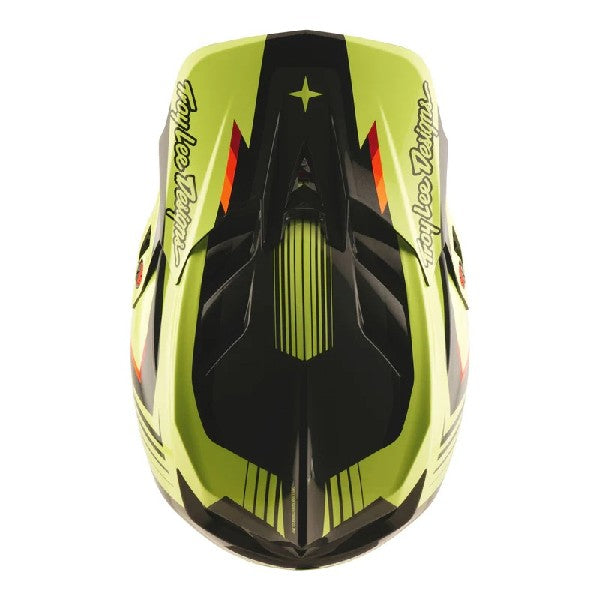 Casque de Motocross D4 Polyacrylite Qualifer Noir/Jaune, Dessus