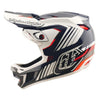 Casque de Motocross D4 Polyacrylite Qualifer Bleu/Blanc, côté gauche