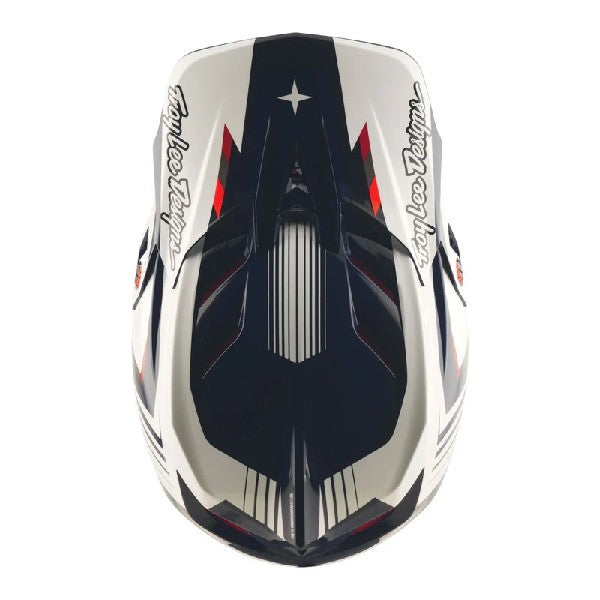 Casque de Motocross D4 Polyacrylite Qualifer Bleu/Blanc, Dessus