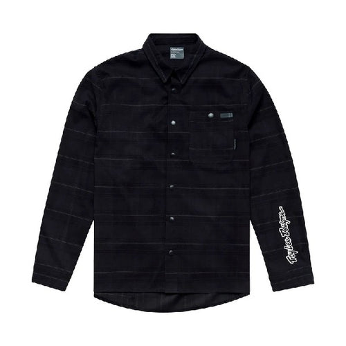 Chemise de Vélo Grind Flannel Yd Plaid Noir, de face