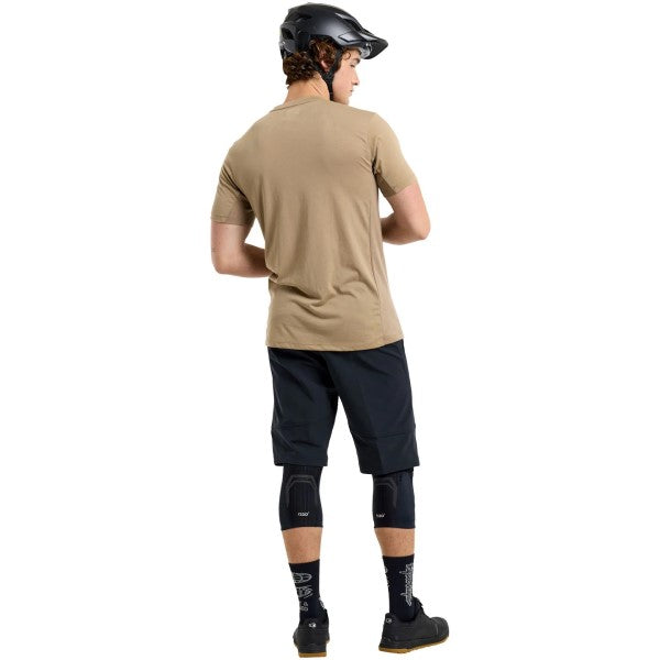 Maillot de Vélo Skyline Ride Scrubbed Manches Courtes Beige de dos