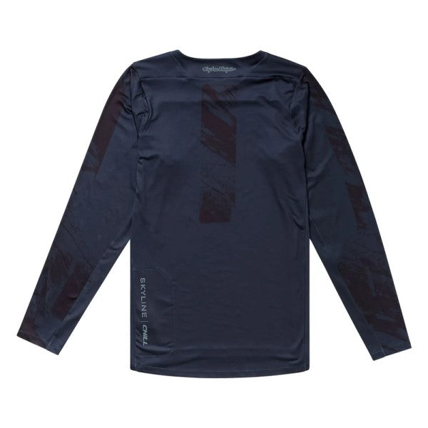 Maillot de vélo Skyline Chill Rockslide/Troy lee/bleu mat de face