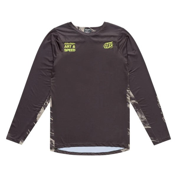 Maillot de vélo Skyline Elemental Dark Earth/Troy lee/fumé foncé de face