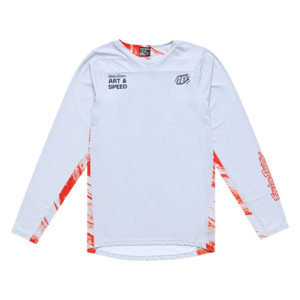 Maillot de vélo Skyline Elemental Dark Earth/Troy lee/gris clair de face