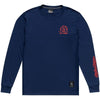Maillot de Vélo Skyline Ride Locals Midnight Manches Longues Bleu/Rouge de face