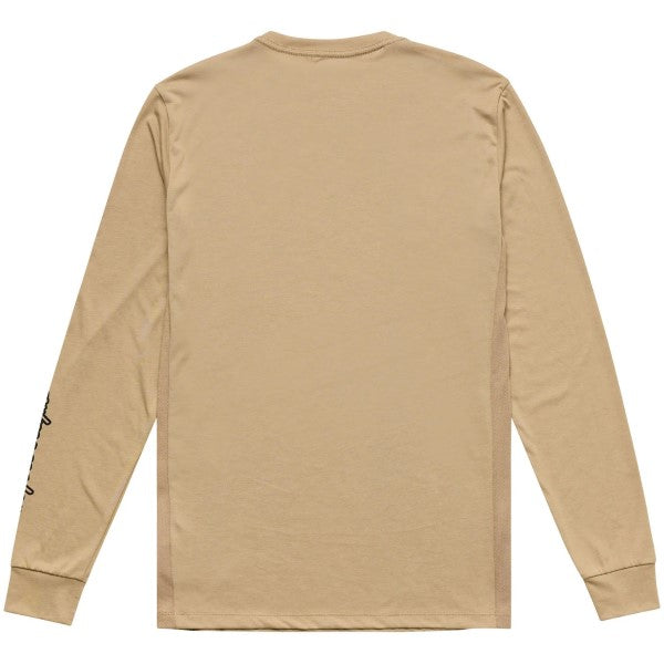 Maillot de Vélo Skyline Ride Scrubbed Manches Longues Beige de dos