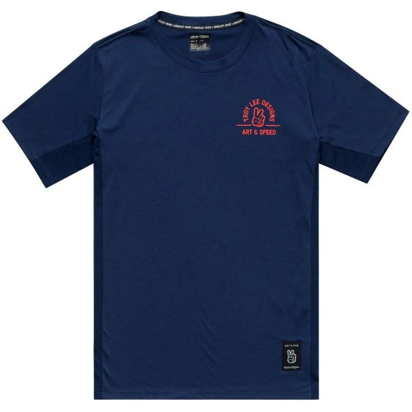 Maillot de Vélo Skyline Ride Locals Midnight Manches Courtes Bleu/Rouge de face