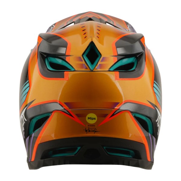 Casque Intégral de Vélo D4 Carbon Crest/Troylee/or arrière
