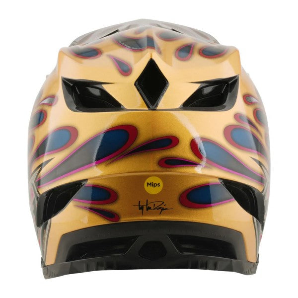 Casque Intégral de Vélo D4 Carbon Overspray/Troylee/noir et or arrière