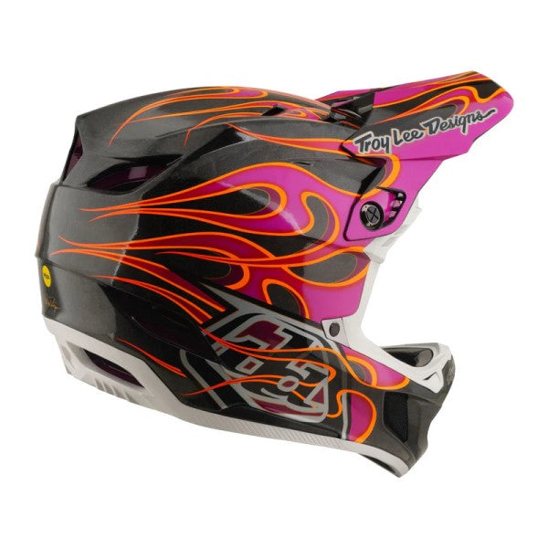 Casque Intégral de Vélo D4 Carbon Torched Carbon/Troylee/noir carbone de droite