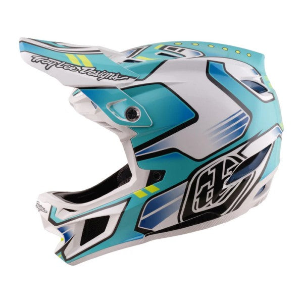 Casque Intégral de Vélo D4 Composite Crest/troylee/turquoise de gauche