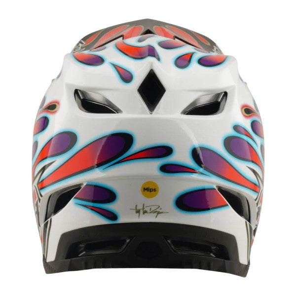 Casque Intégral de Vélo D4 Composite Overspray/Troylee/blanc rouge arrière