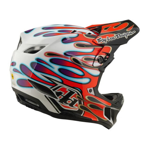 Casque Intégral de Vélo D4 Composite Overspray/Troylee/blanc rouge de droite