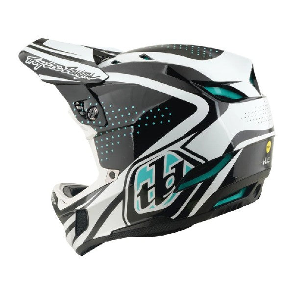 Casque de Motocross D4 Polyacrylite The Line Gris/Blanc, Dos