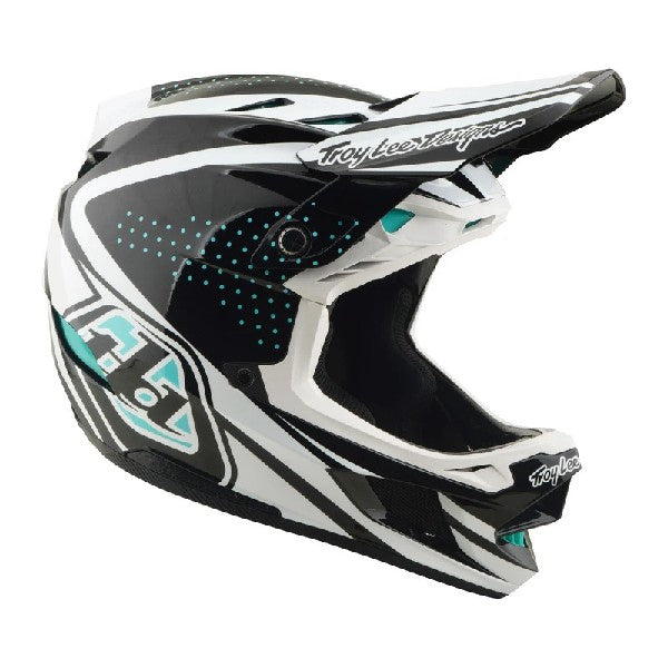 Casque de Motocross D4 Polyacrylite The Line Gris/Blanc, côté droit