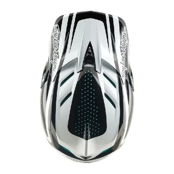Casque de Motocross D4 Polyacrylite The Line Gris/Blanc, Dessus