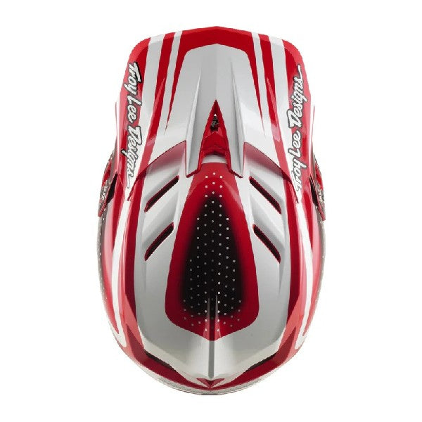 Casque de Motocross D4 Polyacrylite The Line Rouge/Blanc, Dessus