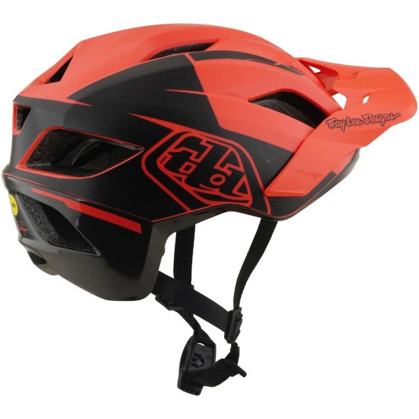 Casque Ouvert de Vélo Flowline SE Hydro MIPS Rouge/Noir incliné de dos à gauche