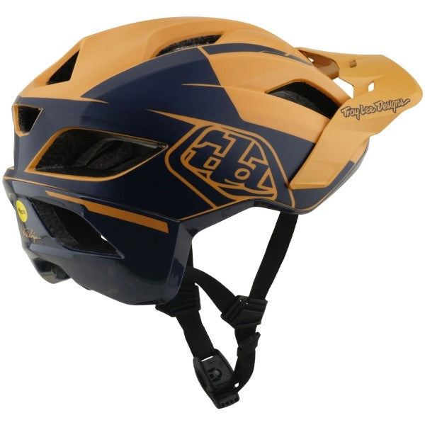 Casque Ouvert de Vélo Flowline SE Hydro MIPS Jaune/Noir incliné de dos à gauche
