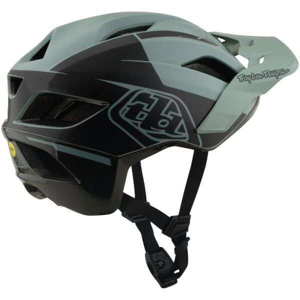 Casque Ouvert de Vélo Flowline SE Hydro MIPS Vert/Noir incliné de dos à gauche
