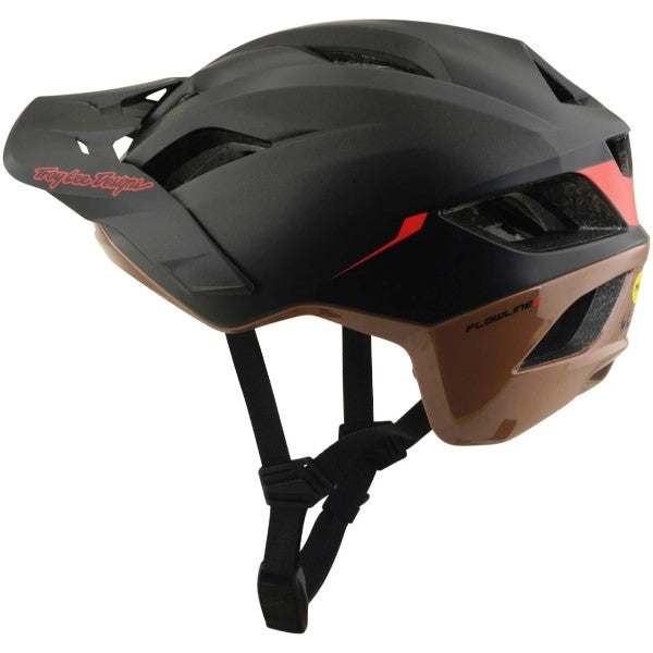 Casque Ouvert de Vélo Flowline SE Stacks MIPS Noir/Brun incliné de dos à droite