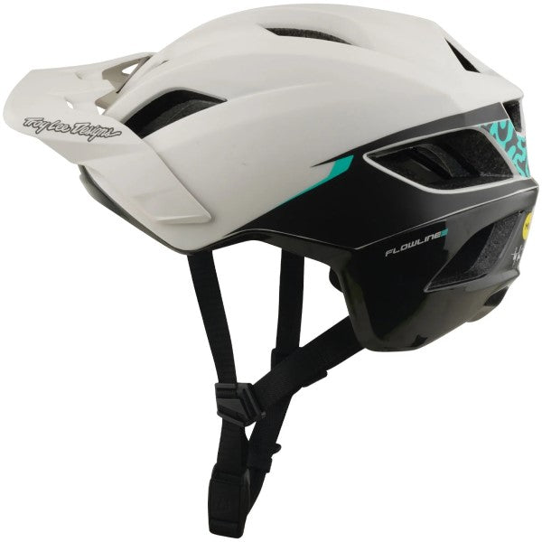 Casque Ouvert de Vélo Flowline SE Stacks MIPS Bleu/Blanc incliné de dos à droite